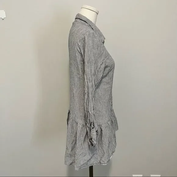 Anthropologie Sunday In Brooklyn Wiley  Striped Button Down Cotton Blouse - Picture 7 of 11